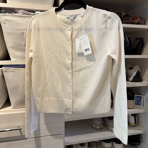 Vince Ivory Button-Front Cardigan